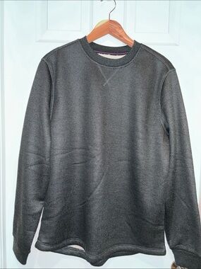 Men's Crewneck Waffle Knit Sweater - Charcoal Gray
